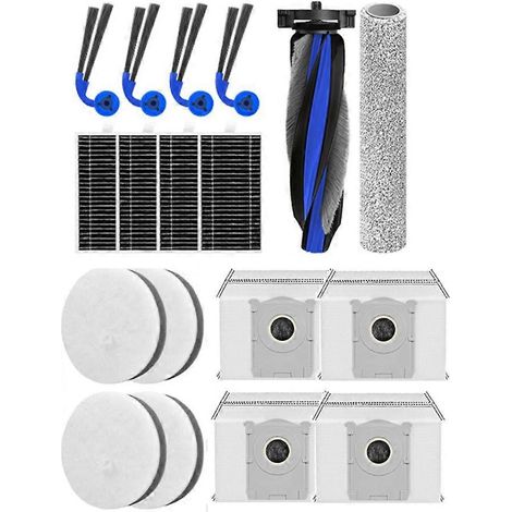Filtre pour aspirateur brosse pour aspirateur Filtre de brosse pour aspirateur filtre de 18PCS de remplacement Main Side Brosse Roller Serpillière Sac à poussière filtre de Ecovacs Deebot X12 Pro Robo (1/5)