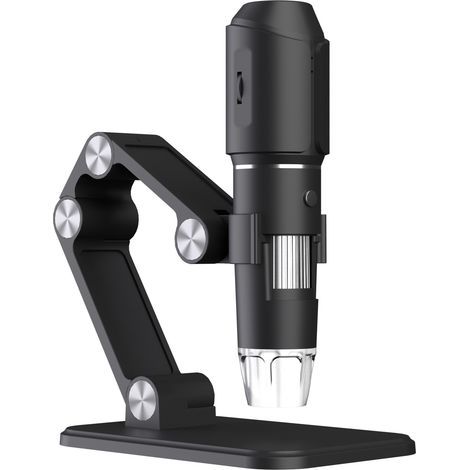 Microscope numérique portable WiFi 50X-1600X avec loupe LED portable, caméra 2MP et 8 LED réglables, support pour smartphones et ordinateurs (1/5)