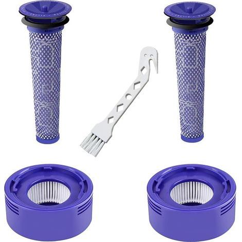 Kit de 4 filtres de rechange pour aspirateurs Dyson V8 Absolute, V7 Absolute, V7 Motorhead et V7 Animal. Comprend 2 filtres pour le moteur et 2 préfiltres HEPA. Équivalent aux références DY-96566101 e (1/5)