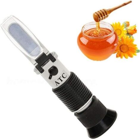 Réfractomètre à miel, Brix, Baume et Eau Humidité Testeur 3 en 1 avec ATC,Plage de mesure de l'humidité de l'eau 58-90% Brix, 38-43 Be' et 12-27% pour miel, apiculture (1/5)