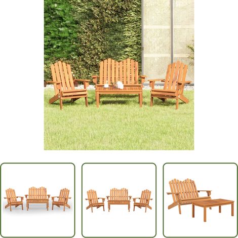 Chaise de jardin Adirondack - Ensemble de salon de jardin Adirondack 4 pcs bois acacia solide (1/5)