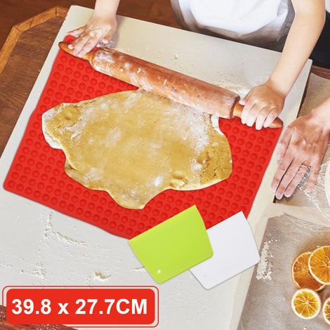 SWANEW Tappetino da forno Accessori per la cottura vari Tappetino da forno 39.8x27.7cm Tappetino in silicone per la pellicola da forno Lavabile rosso (1/5)