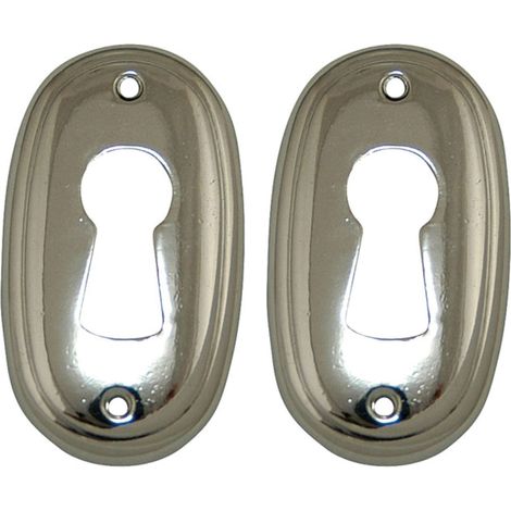 2x Entrée de clé modèle ovale 21 x 38mm en zamac chromé Clef Meuble DIY Serrure Verrou Restauration Rénovation (1/2)