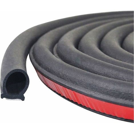 Joint En Caoutchouc - Bande D Etanchéité Porte Voiture - Auto-Adhésif EPDM - Universel Pour Portes Fenêtres Camions SUV - 18 M Noir (1/5)