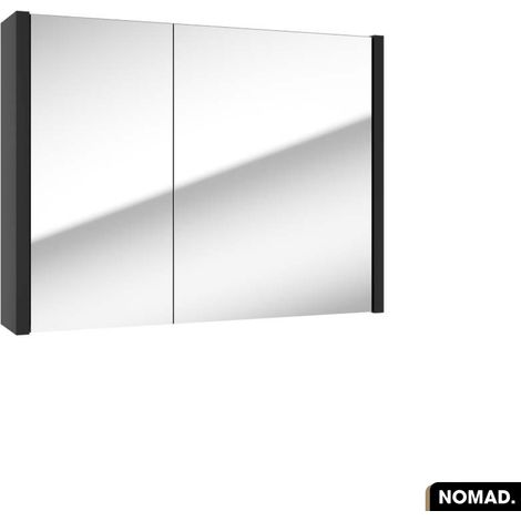 Amoire/Miroir de salle de bain NOMAD NOIR 80 x 60 x 15 cm (1/3)