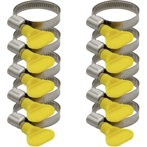 Lot de 100 colliers de serrage en acier inoxydable de qualité industrielle - 25-38 mm -Pour tuyau de piscine, filtre à sable, étang et tuyau d'arrosage (Écrou papillon 25-38 mm)