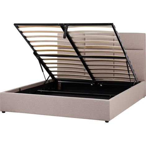 Ottoman Bed Fabric LAGORD 160 x 200 cm (EU King Size) Taupe