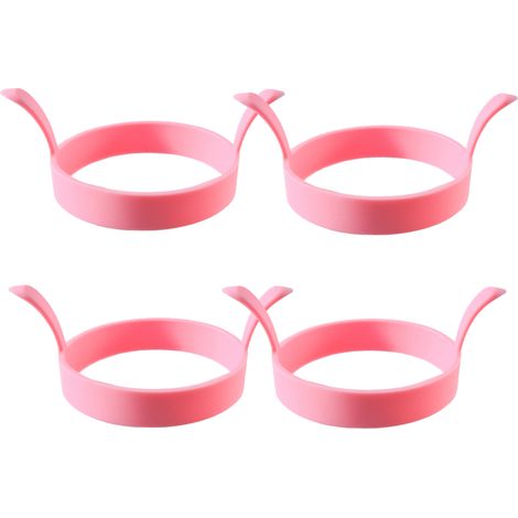 Lot de 4 cercles à œufs en silicone de 8 cm de diamètre, avec poignée, pour la cuisson des œufs au plat, muffins anglais, sandwichs et crêpes.