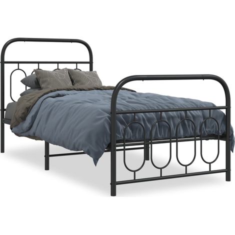 Maison Exclusive - Giroletto con Testiera e Pediera Metallo Nero 80x200 cm (1/5)