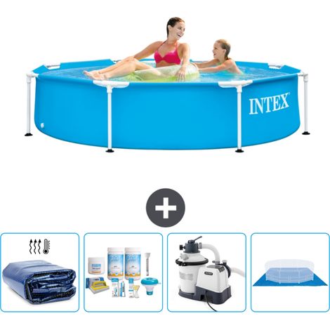 Piscine Intex Cadre Rond - 244 x 51 cm - Bleue - Incluse Accessoire CB59 (1/5)