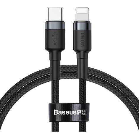 Baseus Cafule USB-C auf Lightning PD Kabel, 18W, 1m (Schwarz-Grau) (1/5)