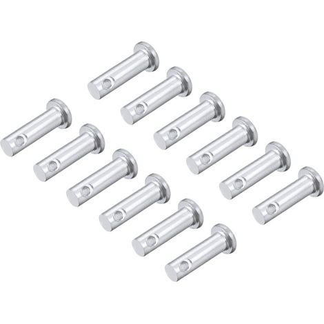 Axes à Chape Tête Plate - Lot de 12 - Acier Galvanisé - Fixation Robuste 6x16mm - Bricolage et Industrie - Argenté (1/3)