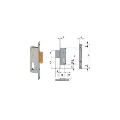 SERRATURA DA INFILARE PER MONTANTI SOLO CATENACCIO 44240 mm.15 (44240150) CISA
