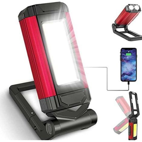 Lampe de Travail Rechargeable Puissante, Baladeuse LED Lampe Atelier avec Base Magnétique, Lampe Torche avec IPX6 Étanche,  Garage et Camping (1/5)