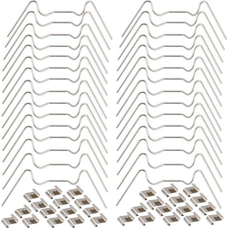 Lot de 100 clips de serre en acier inoxydable – 50 clips pour vitrage + 50 clips Z pour chevauchement – Kit de réparation pour panneaux de verre (1/5)