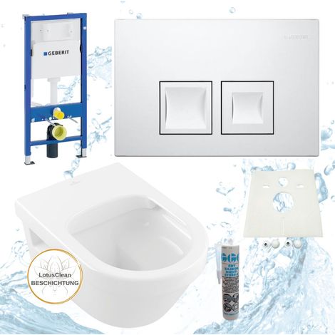 Geberit Vorwandelement Villeroy Boch Architectura WC spülrandlos Komplettset Delta35
