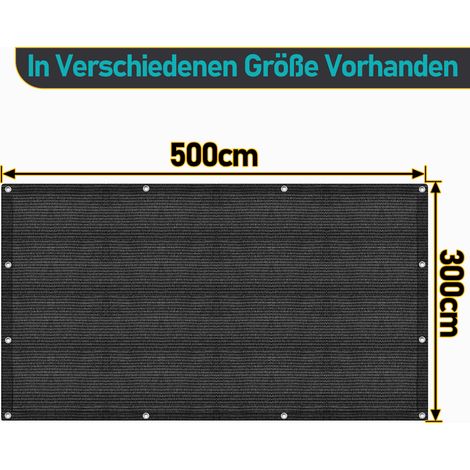Wolketon Zeltteppich 300x500 cm HDPE Schwarz UV-stabil Atmungsaktiv mit 13 Heringe für Zelt & Caravan & Picknick (1/4)