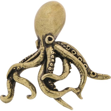 Scultura di polpo in ottone anticato, funzionale e dal design accattivante.