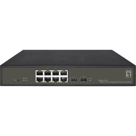 LevelOne GES-2110P Netzwerk-Switch Managed L2 Gigabit Ethernet (10/100/1000) Power over Ethernet (PoE) Schwarz