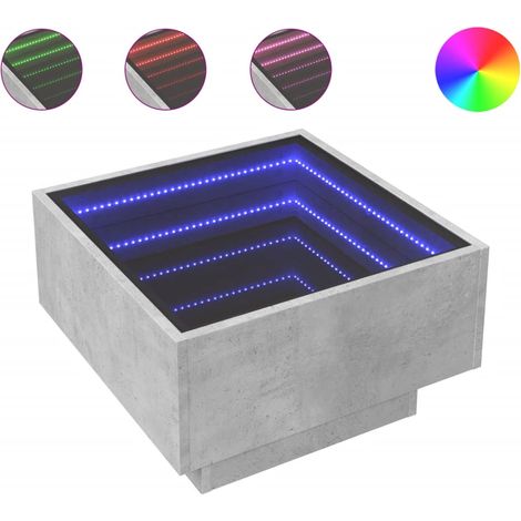 Maison Exclusive - LED-Couchtisch Betongrau 50x50x30 cm Holzwerks