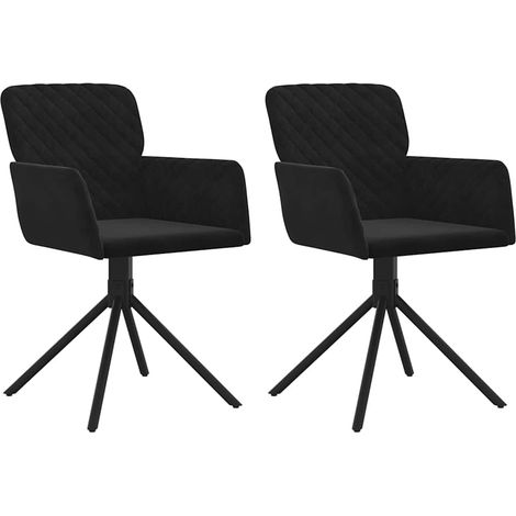 Maison Exclusive - Esszimmerstühle 2 Stk. Drehbar Schwarz Samt (1/5)