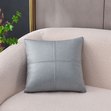 Housse De Coussin - 45x45 cm - Tissu Patchwork Polyester - Aspect Cuir Luxueux - Imperméable - Pour Canapé Salon - 1 Pièce (1/5)