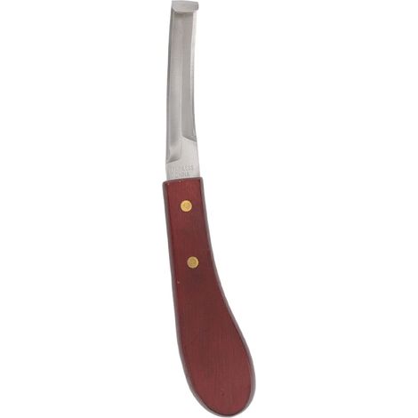 Coltello per zoccoli – lama in acciaio a doppio taglio – manico ergonomico in legno – maniscalco
