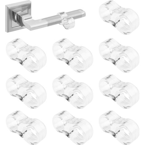 10 topes de puerta transparentes sin necesidad de taladrar, topes de puerta interiores amortiguadores para proteger paredes, puertas, ventanas y muebles. (1/2)