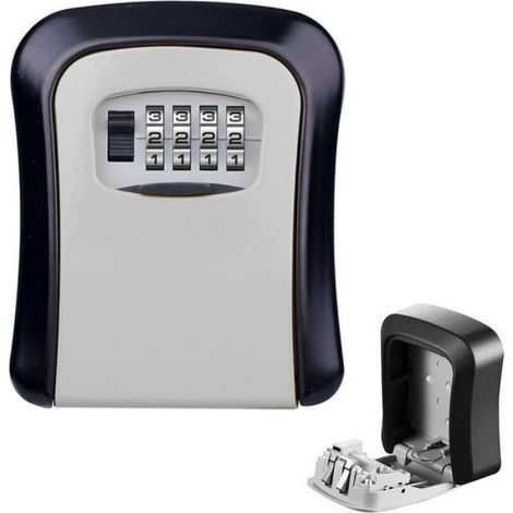 Coffre-fort à combinaison 4 chiffres – Serrure métallique étanche – 10 000 combinaisons – Capacité jusqu'à 5 clés – Pour intérieur e (1/5)