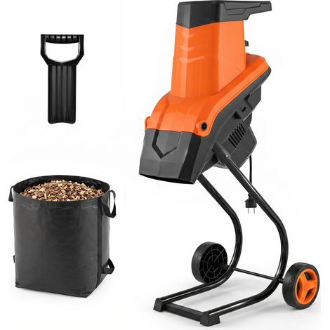 COSTWAY Biotrituratore Elettrico 2500 W, Cippatore Trita Legno (Arancione) (1/5)