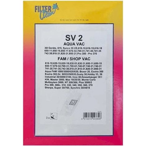 SACHET DE SACS POUR PETIT ELECTROMENAGER AQUAVAC - 000171-K