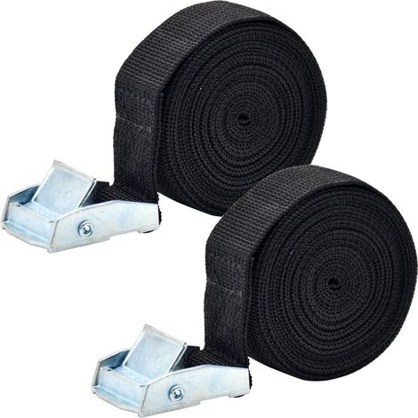 2 Stück Spanngurte 25mm mit Klemmschloss für Gepäck, Transport und Auto