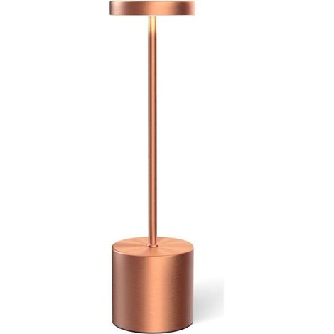 Wiederaufladbare kabellose Tischleuchte, tragbare LED-Schreibtischlampe, dimmbare kabellose Tischleuchte mit 3 Farben, Roségold (1/4)