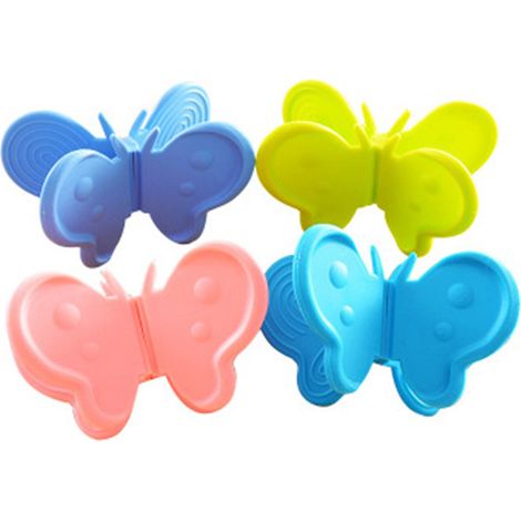 4 tapis isolants thermiques de cuisine en silicone, en forme de papillon (1/5)