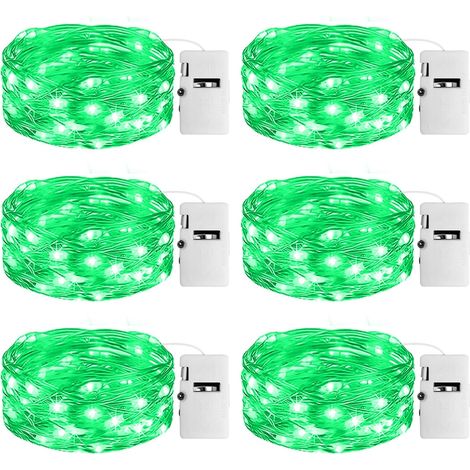 6x guirlande led à pile, 2 m / 20 led, minuterie 6h, 3 modes, étanche ip65, décoration intérieure/extérieure noël mariage (1/5)