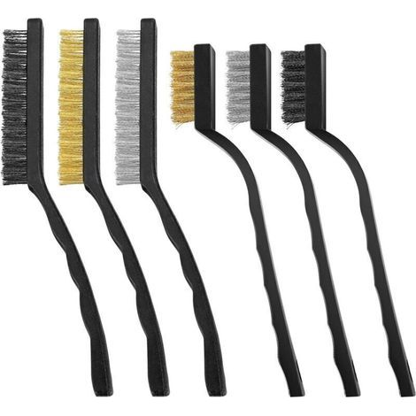 6 Brosses Métalliques pour Dérouiller, Nettoyer la Peinture et Éliminer les Scories après Soudure – Fils de Nylon et Cuivre, 7 à 9 Pouces (1/5)