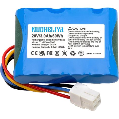 Batterie de rechange lithium-ion 20 V 3000 mAh pour Landxcape LX790, Ferrex 800 m² 2021 LA0001 LA0002 WA3230 WA323, Worx Landroid S300 S390 m² S450i S500i S7 00i WRR 100SI-115MI (1/5)