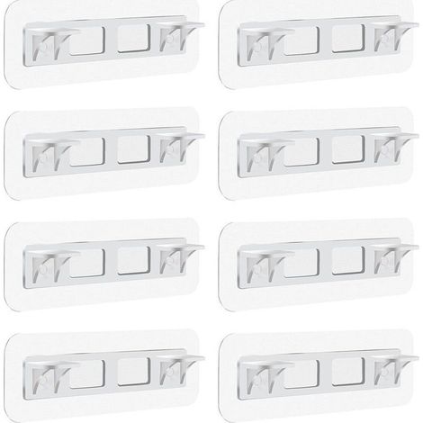 Supports d'étagères en plastique transparent auto-adhésifs [JUN] - (1/4)