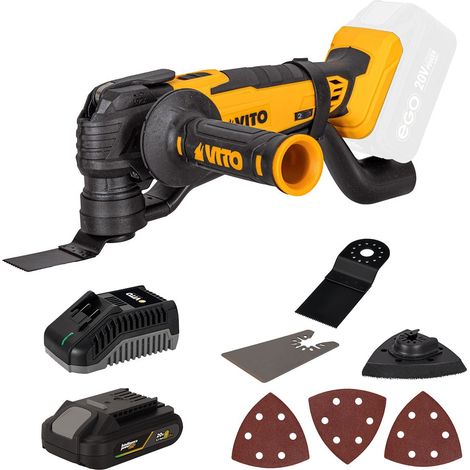 Outil multifonction 20V + Batterie lithium 2Ah Poncer Couper Gratter Scier 11 Accessoires + Chargeur VITO (1/5)