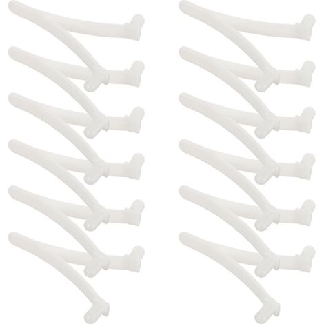 12 Pièces Accessoires pour Perche Piscine Blanc Plastique Clips V Multifonctionnels Camping Remplacement épuisette Piscine Ressort (1/5)