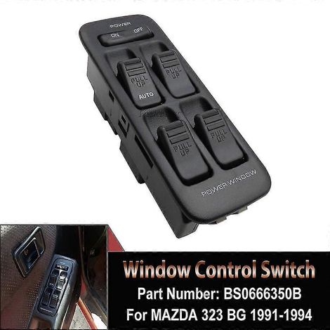 BS0666350B Elektrischer Hauptschalter für Fensterheber vorne links (Fahrerseite) für Mazda BG CA7130 323 1991-1994-- (1/5)