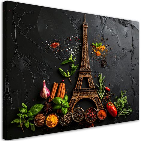 Quadro su tela, Spezie ed erbe aromatiche della Torre Eiffel, 30x20 (1/5)
