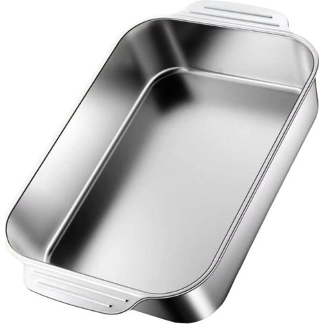 Rechteckige Grillplatte – Edelstahl – 33 x 19 cm – Hitzebeständig bis 250 °C – Lebensmittelechte Antihaftbeschichtung – 1 Stück (1/5)
