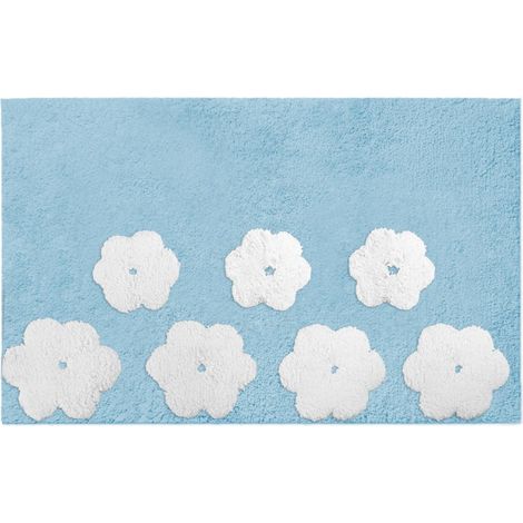 Badezimmerteppich Fiori aqua antislip 50x80