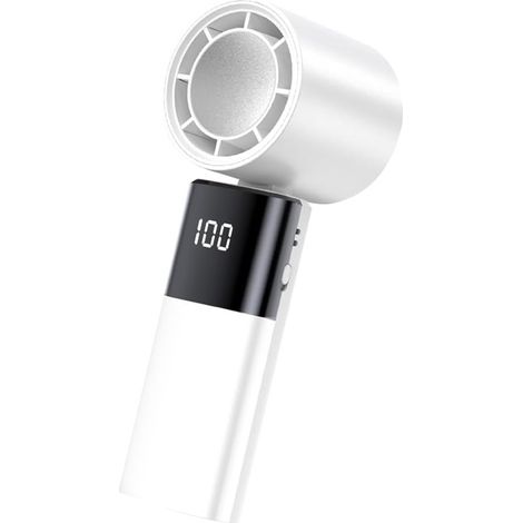 Ventilateur Turbo Haute Vitesse - Tendance Tech Puissant - USB 100 vitesses affichage numérique-Camping voyage maison bureau - Blanc (1/4)