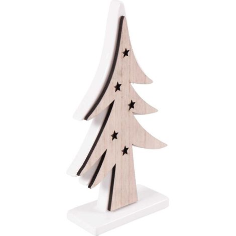 Sapin en céramique et MDF, 12 x 4 x H. 22 cm, lot de 3 (1/2)