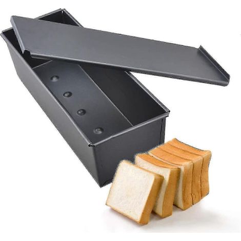 Moule à pain avec couvercle/moule à gâteaux/toast/boîte à toasts antiadhésive avec couvercle, 30,5 x 10 x 7,5 cm Hk (1/4)