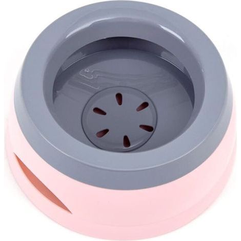 Gamelle Flottante Anti-débordement et Anti-étouffement pour Animal Domestique, Chien, Chat, Chiot (Rose)