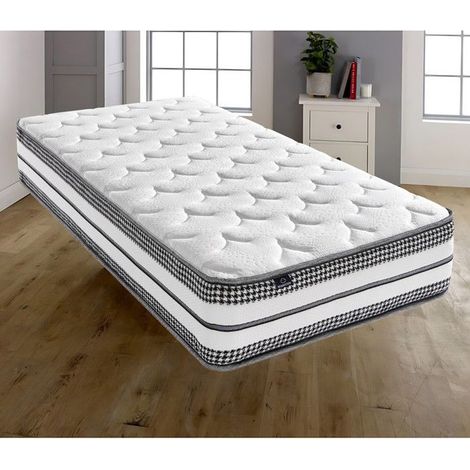 Matelas 90x200 cm - Ep 26 cm, Hybride - Ressorts Ensachés + Mousse mémoire de Forme, Ergonomique - 7 Zones, Soutien Mi-Ferme (1/5)