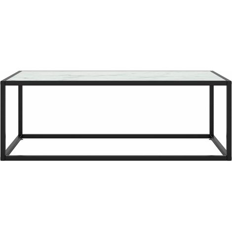 Maison Exclusive - Couchtisch Schwarz mit Weißem Glas in Marmor-O (1/5)